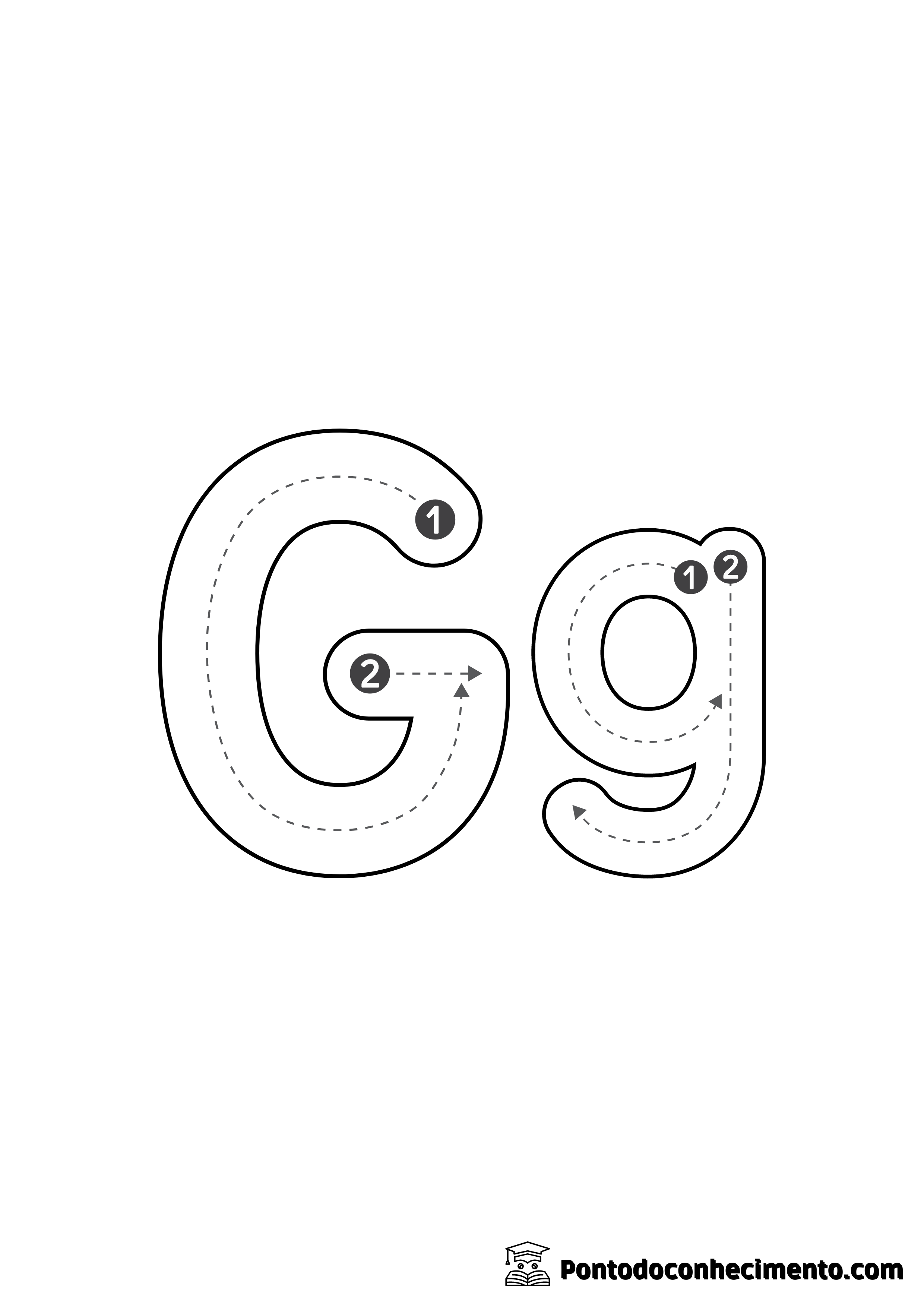 Letras do alfabeto para treinar escrita G