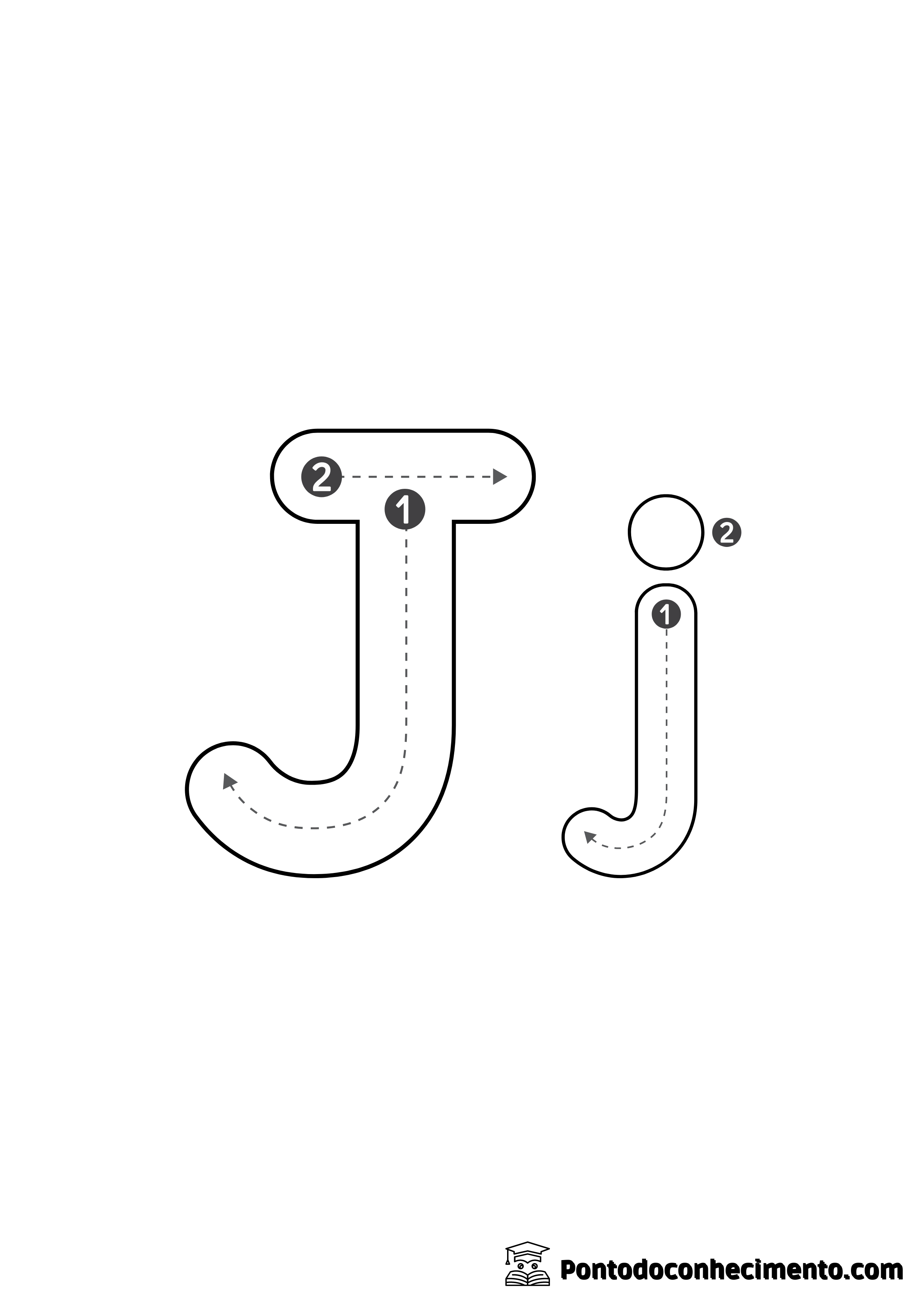 Letras do alfabeto para treinar escrita J