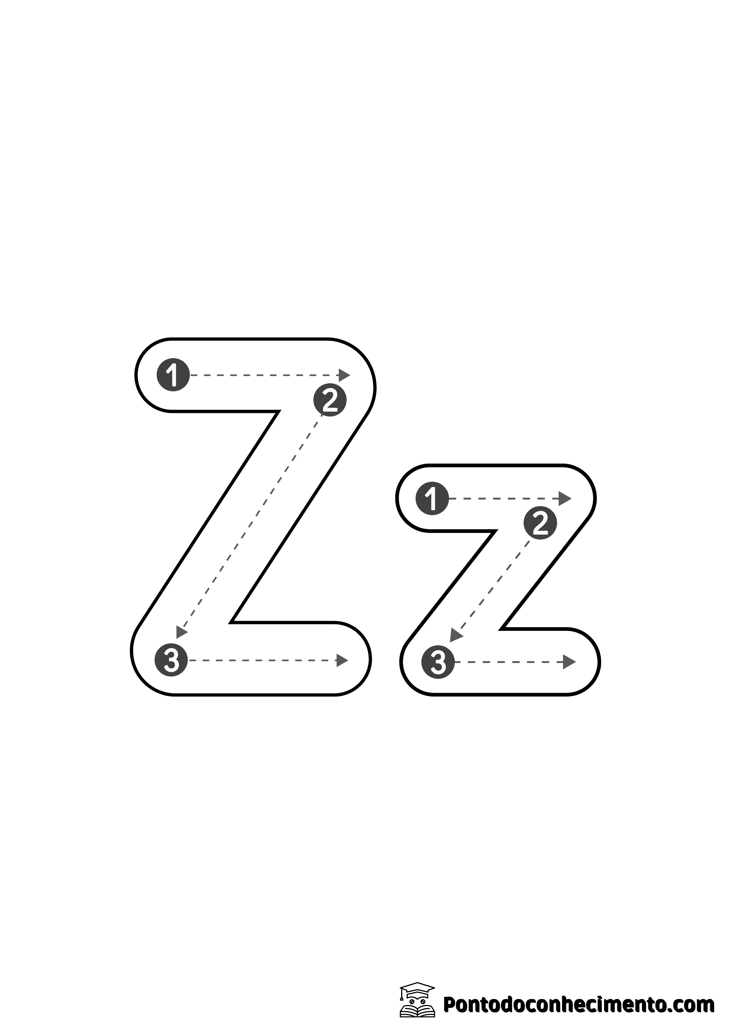 Letras do alfabeto para treinar escrita Z