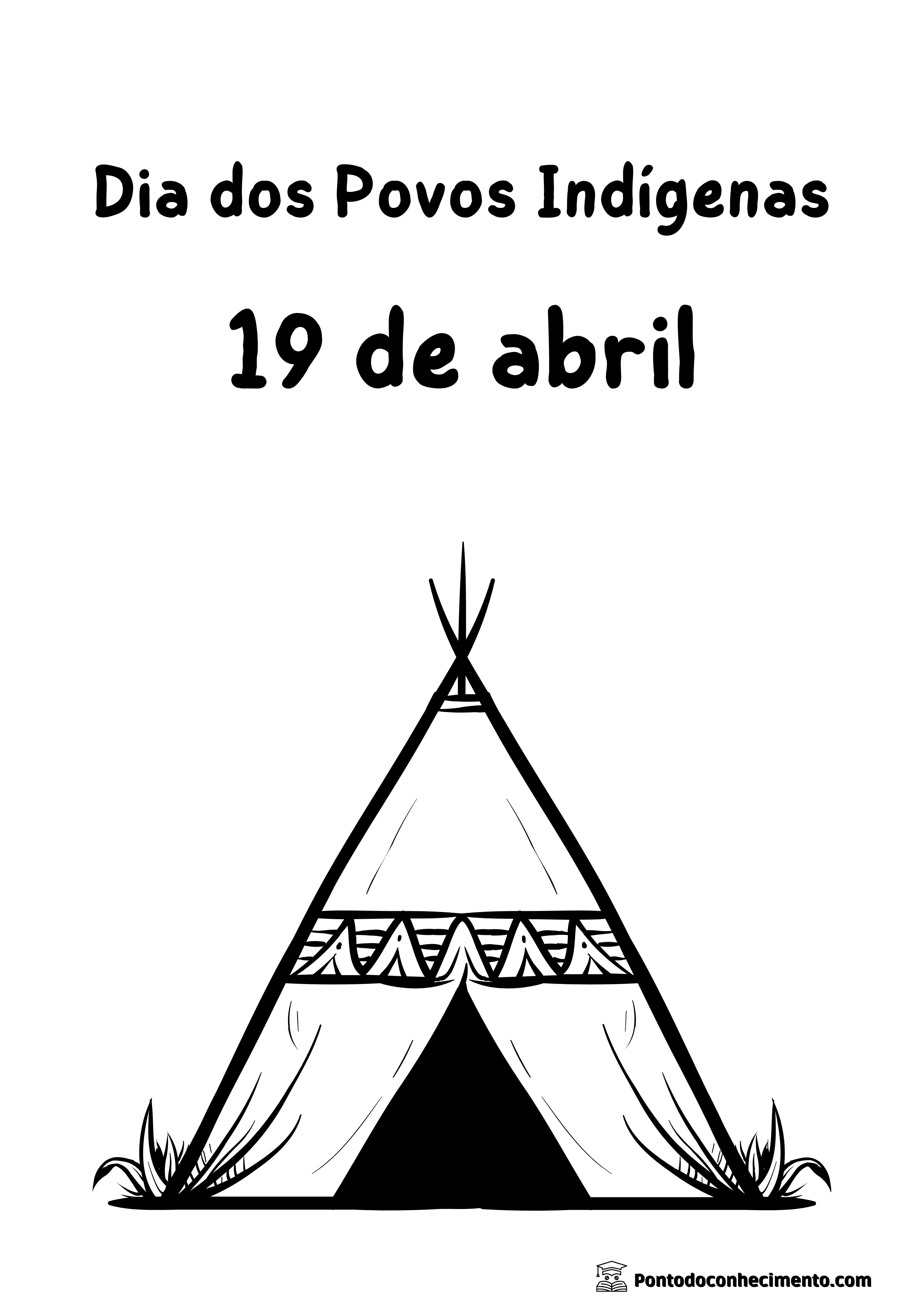 Dia dos Povos Indígenas: Desenhos para colorir. 01