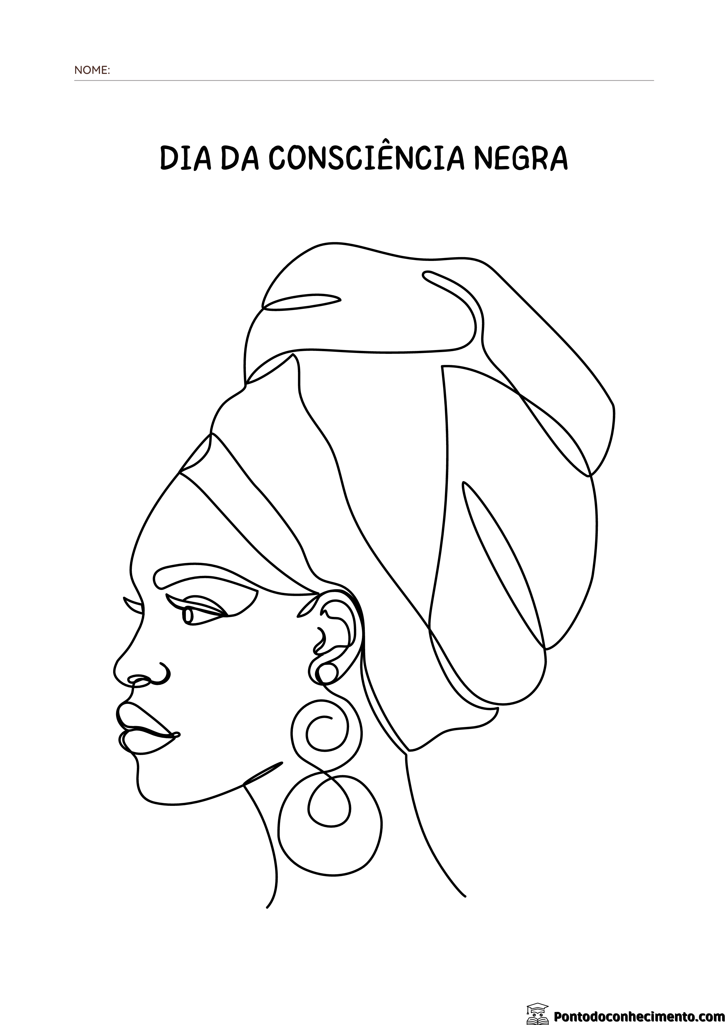 Desenhos da consciência negra para imprimir e colorir