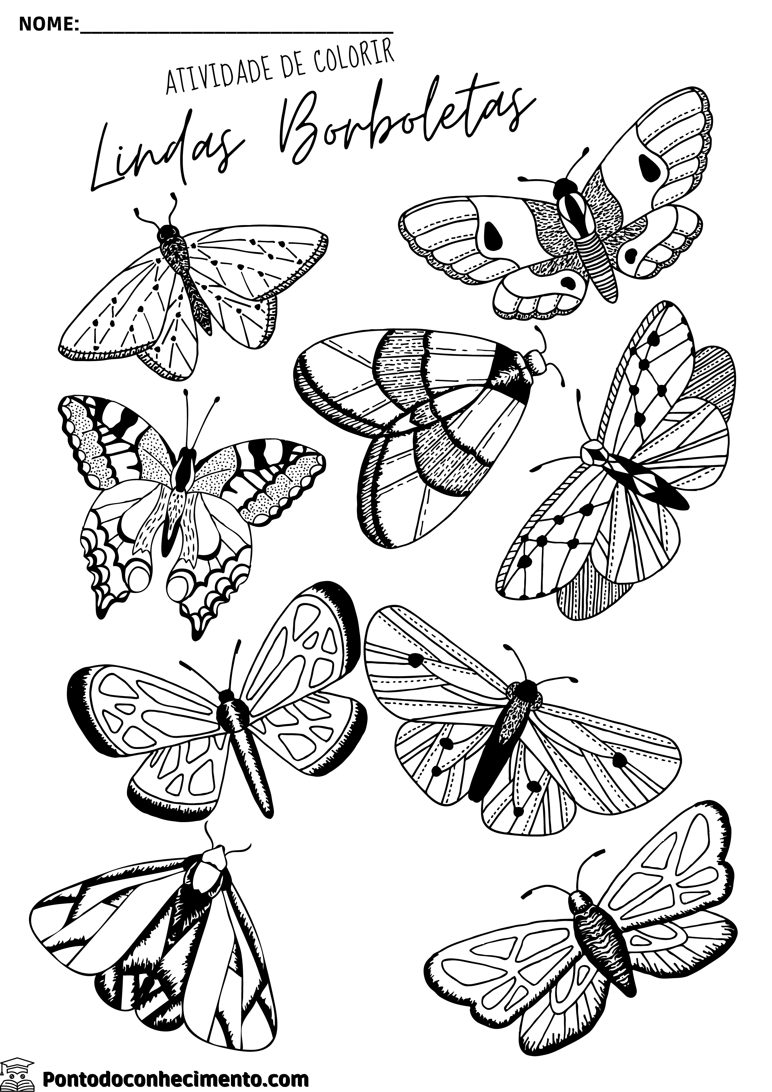 Desenho online para colorir: borboleta