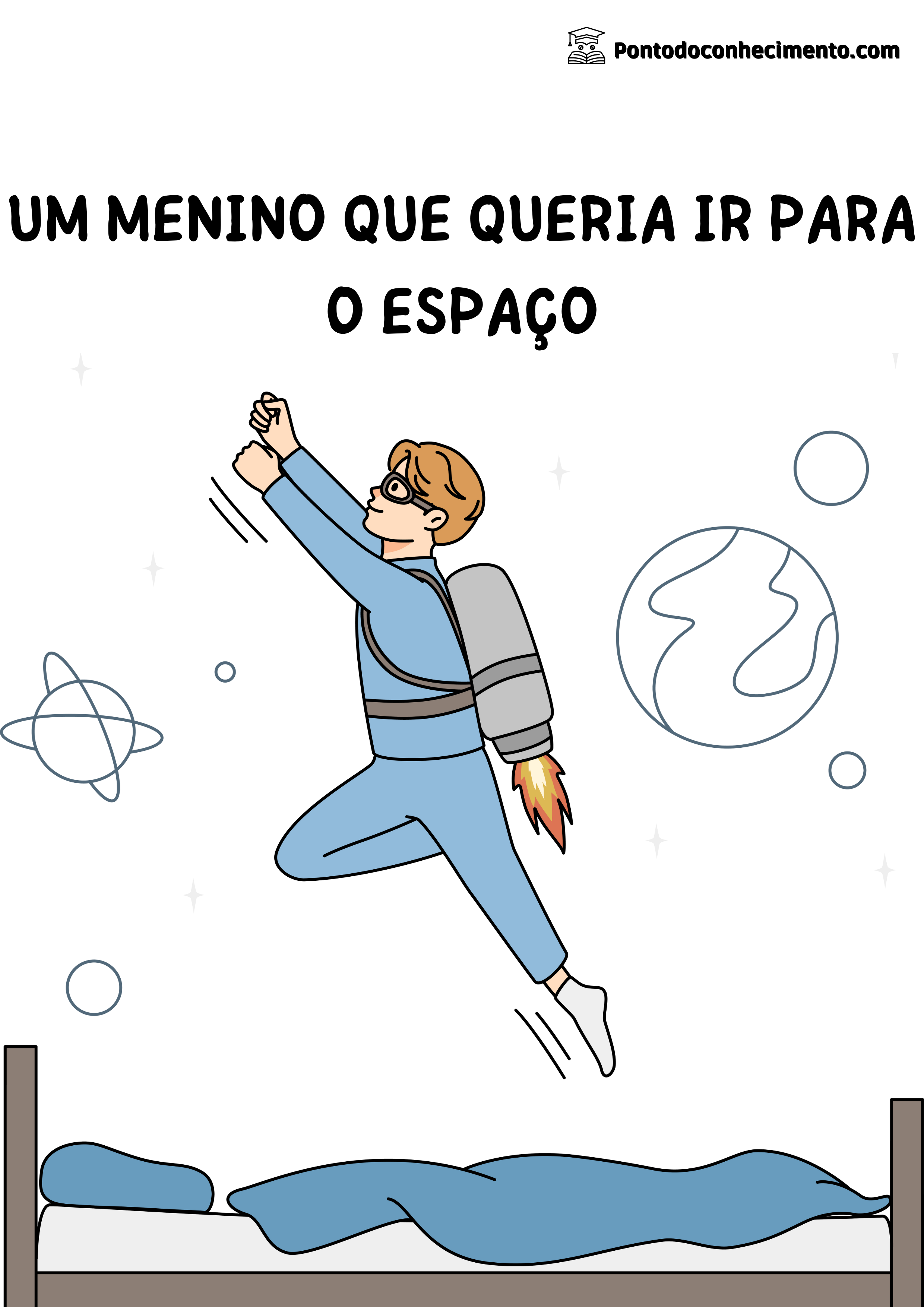 Livro interativo: Um menino que queria ir para o espaço. 01