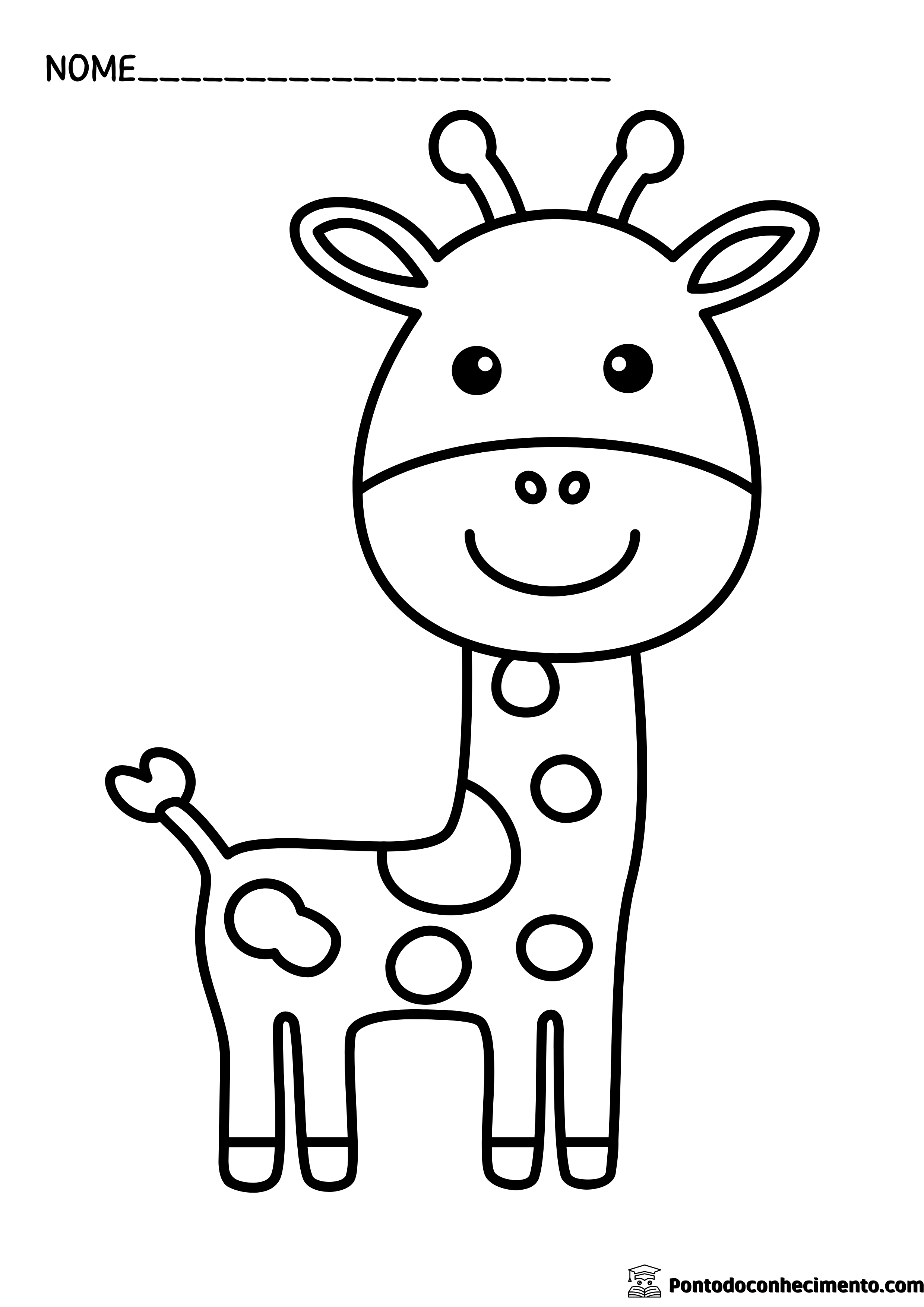 Desenhos para colorir de desenho de uma girafa para colorir online  