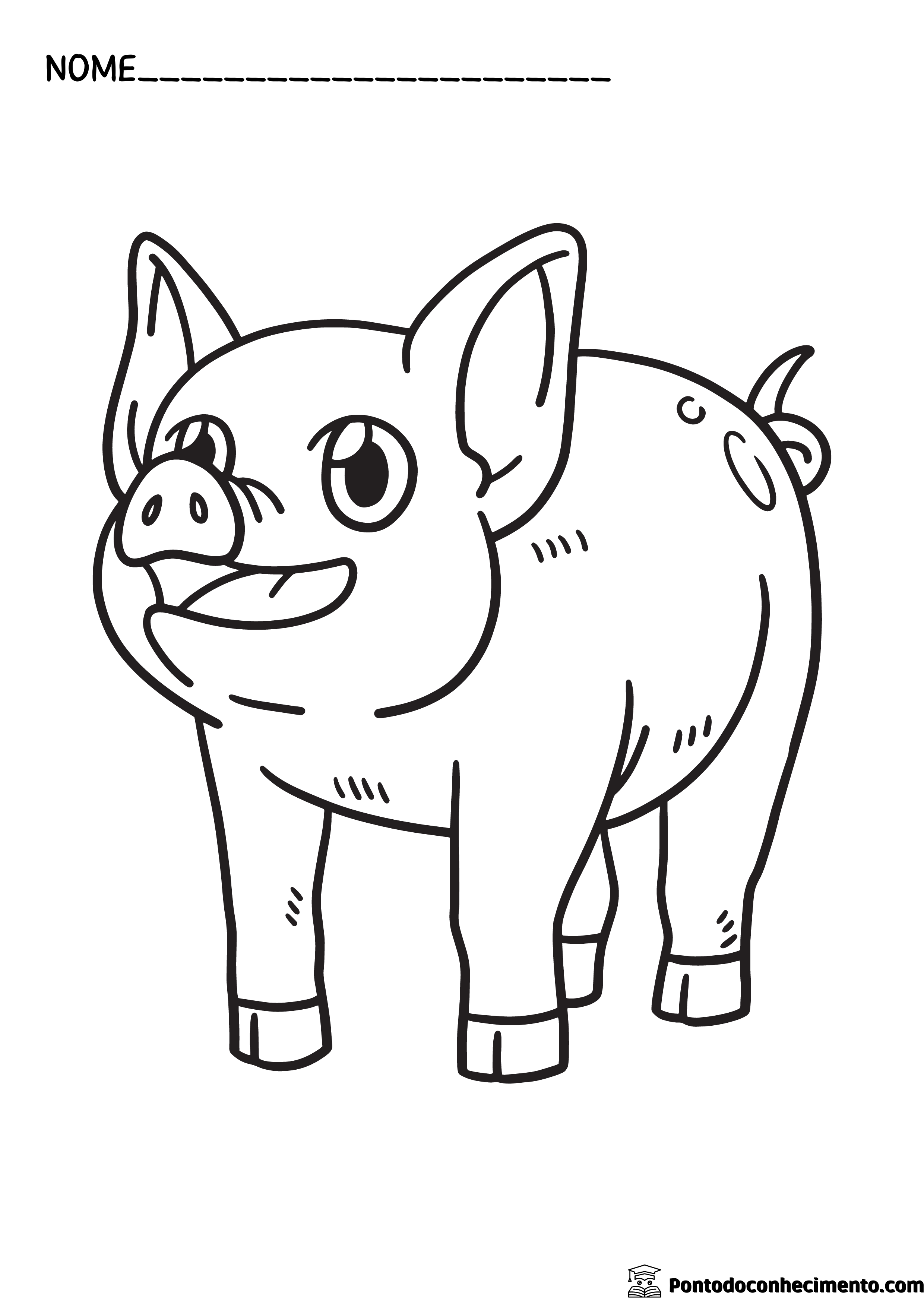 Desenhos infantis para colorir: porco
