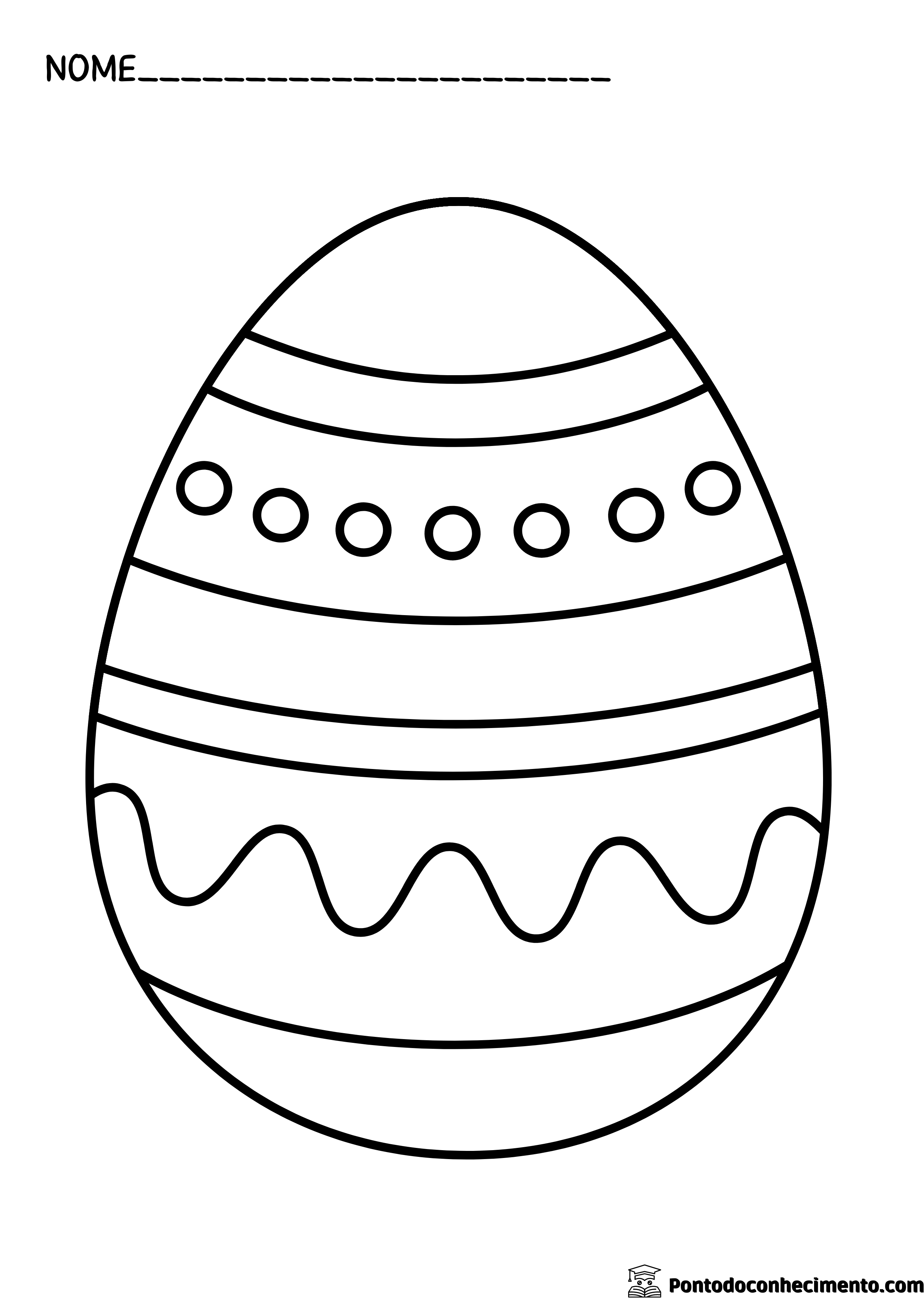 Desenhos infantis para colorir: ovo de pascoa