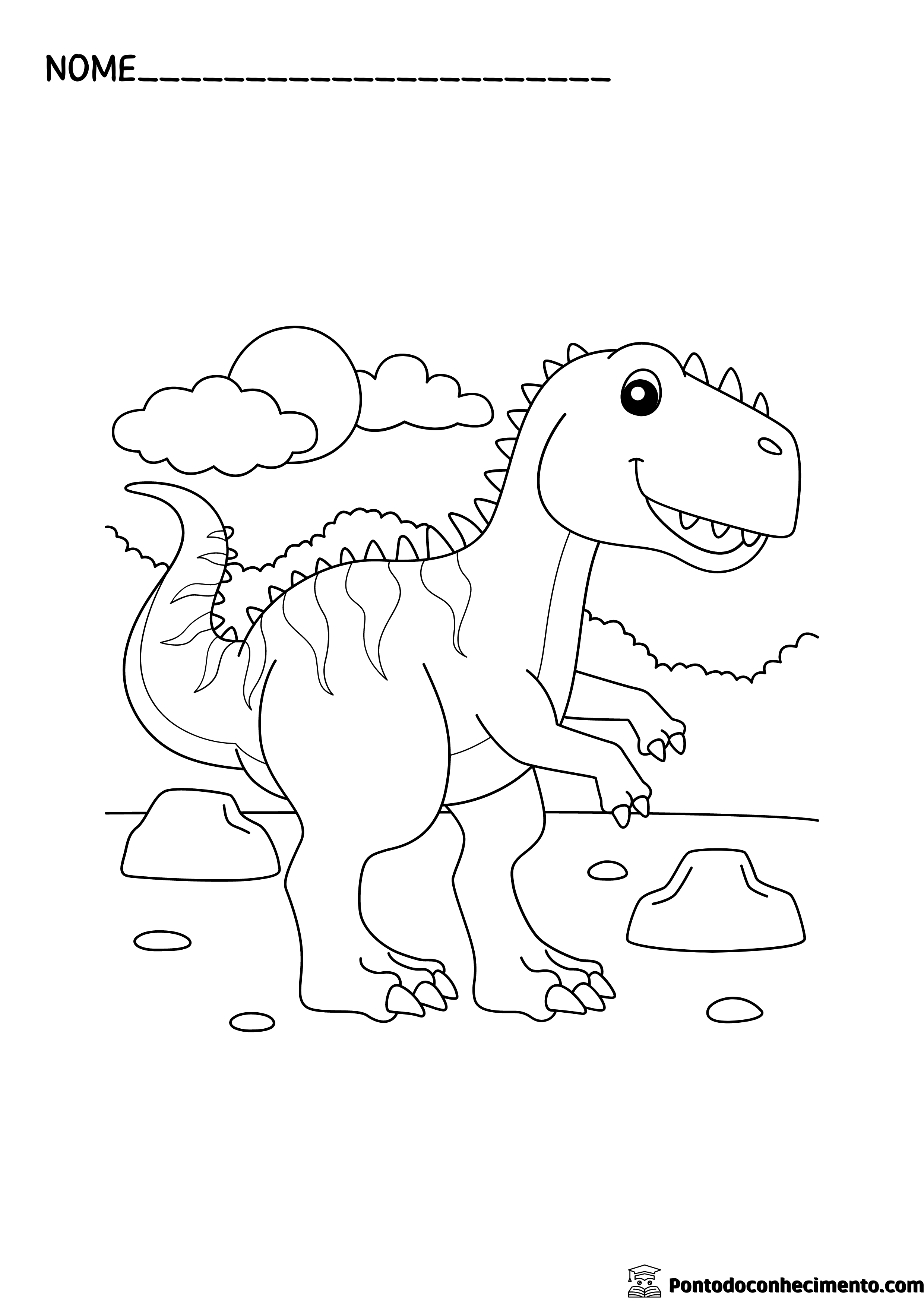 Desenhos para colorir: Dinossauros - Ponto do Conhecimento