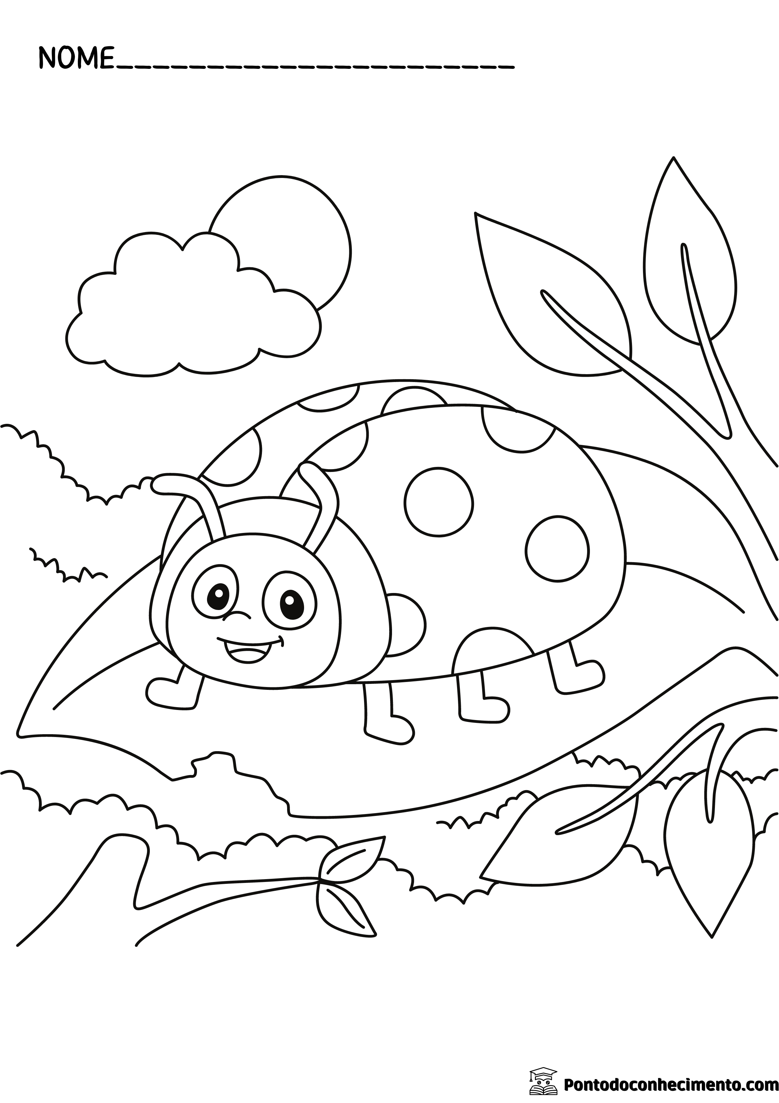 Desenhos infantis para colorir: joaninha