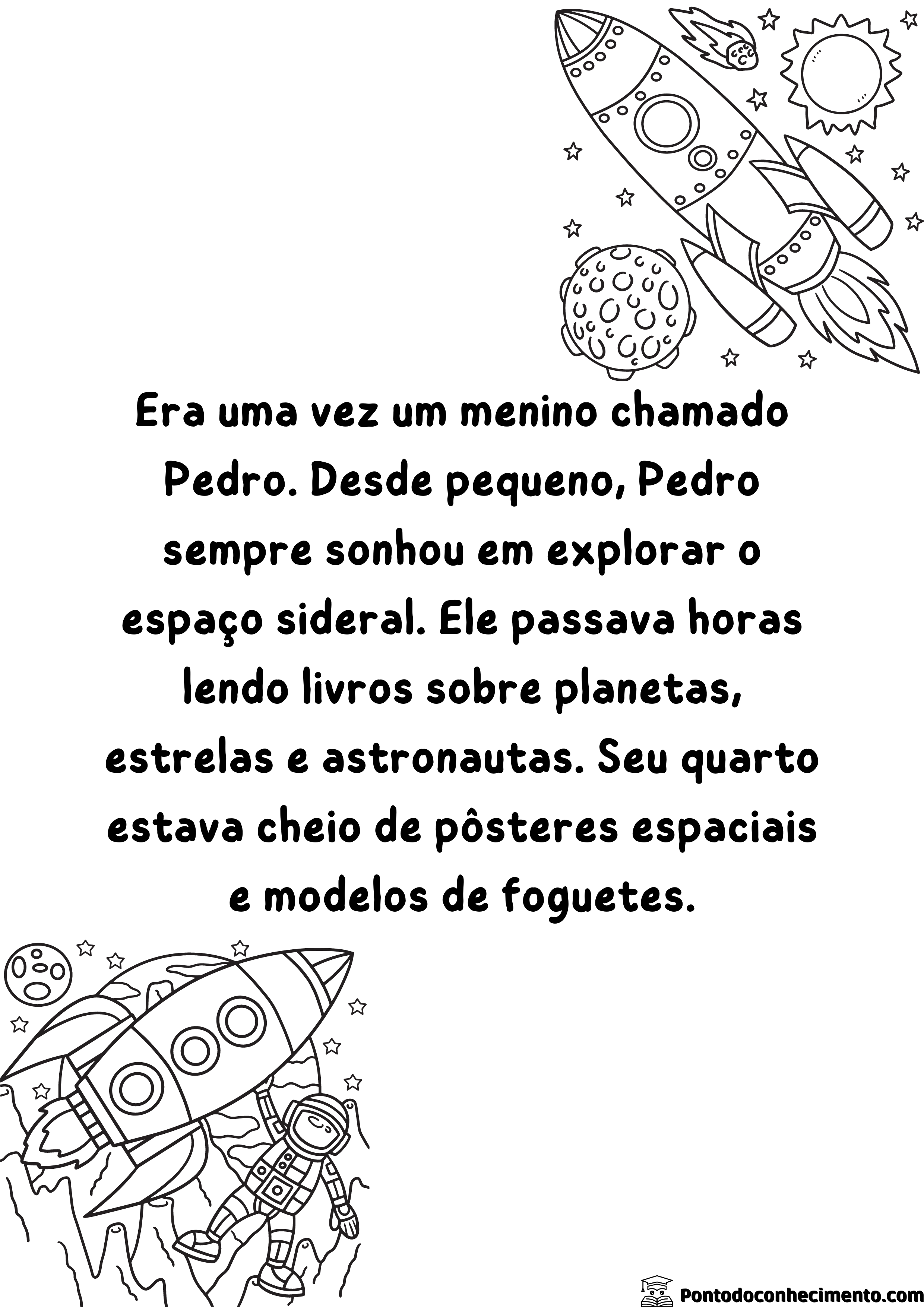 Livro interativo: Um menino que queria ir para o espaço. 03