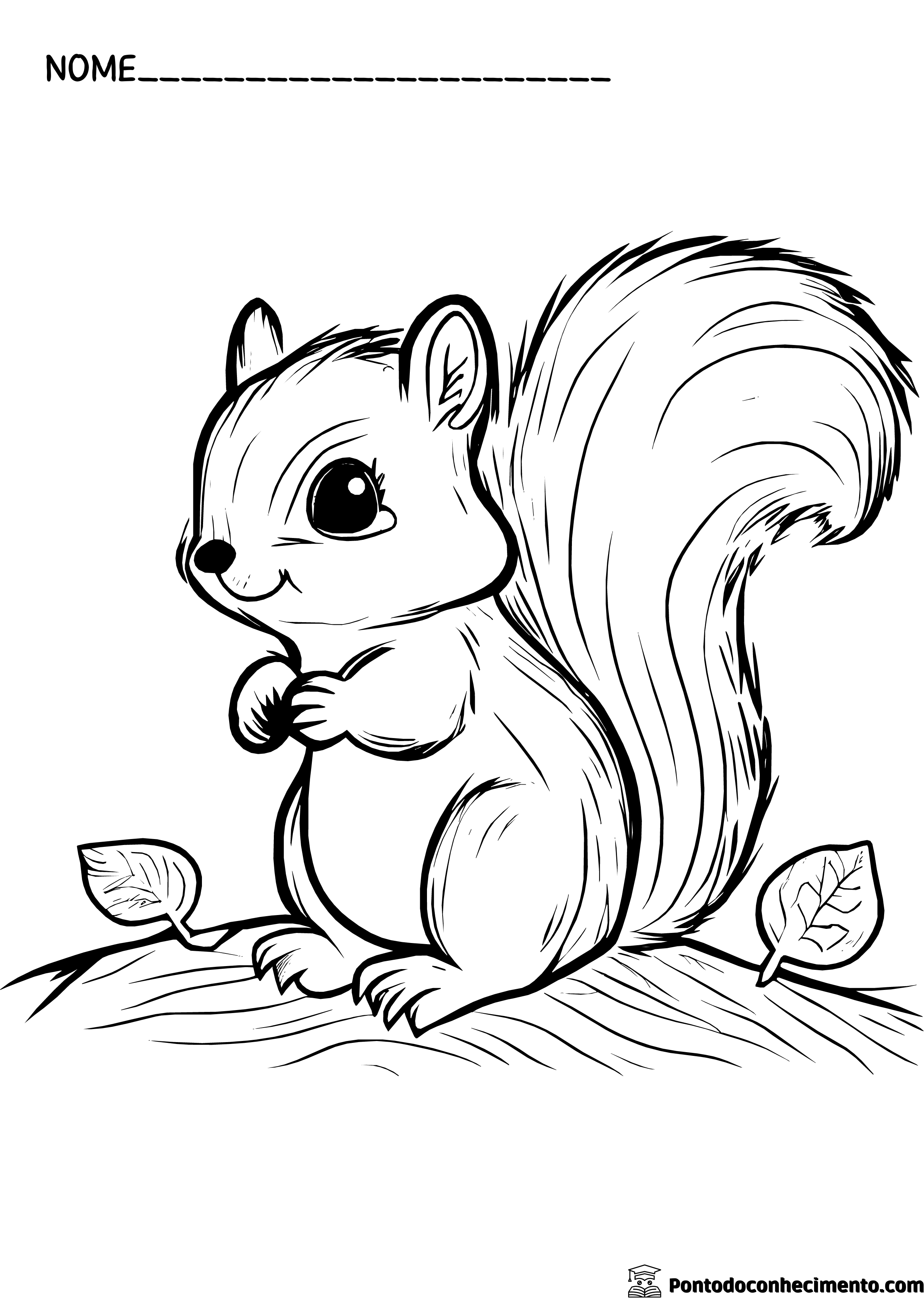 Desenhos infantis para colorir: esquilo