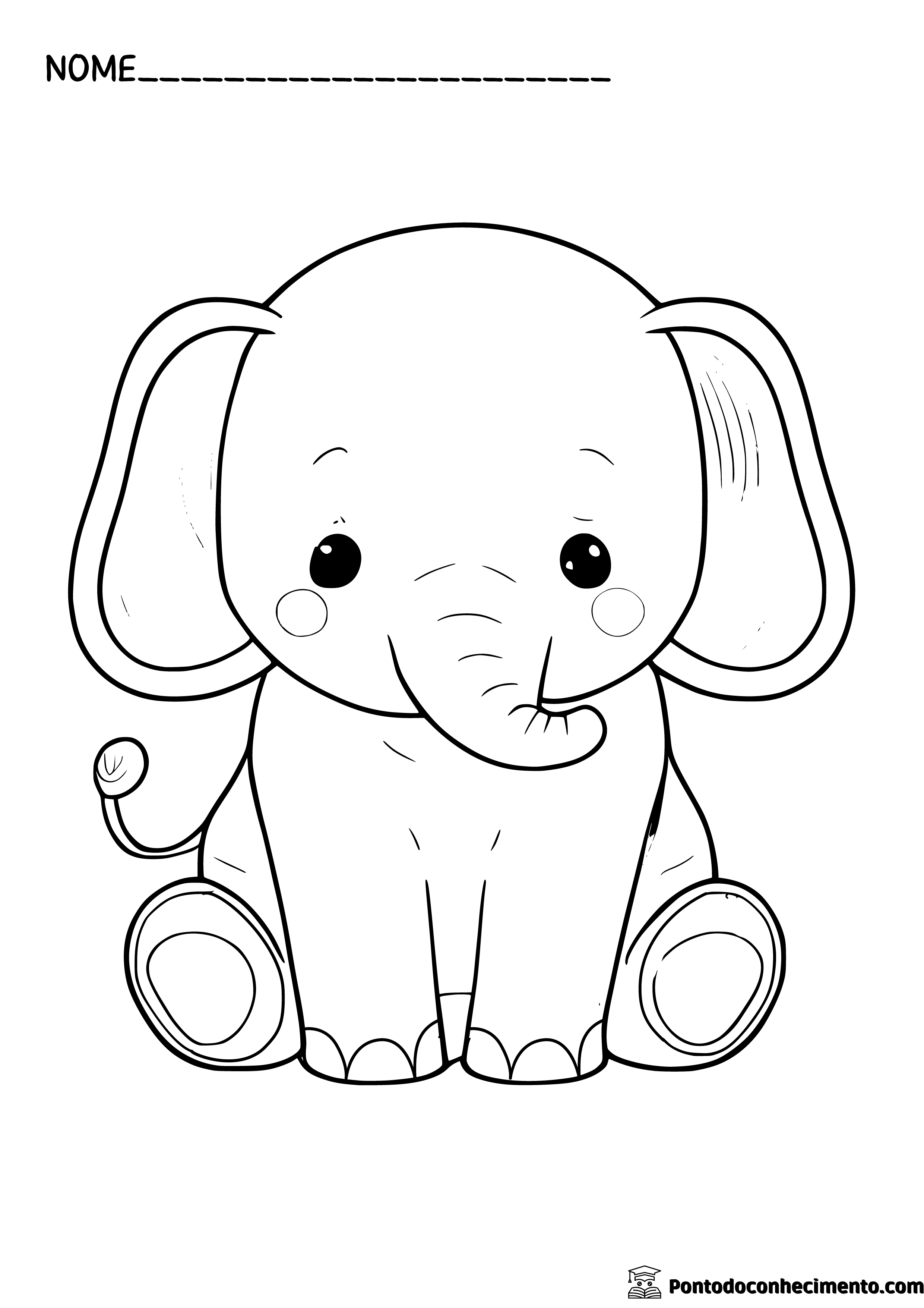 Desenhos infantis para colorir: elefante