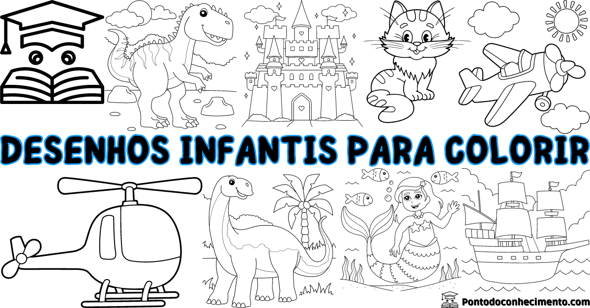 50 Desenhos Infantis para Colorir, Baixar e Imprimir Grátis  Desenhos  infantis para colorir, Animais para colorir, Páginas de colorir com animais