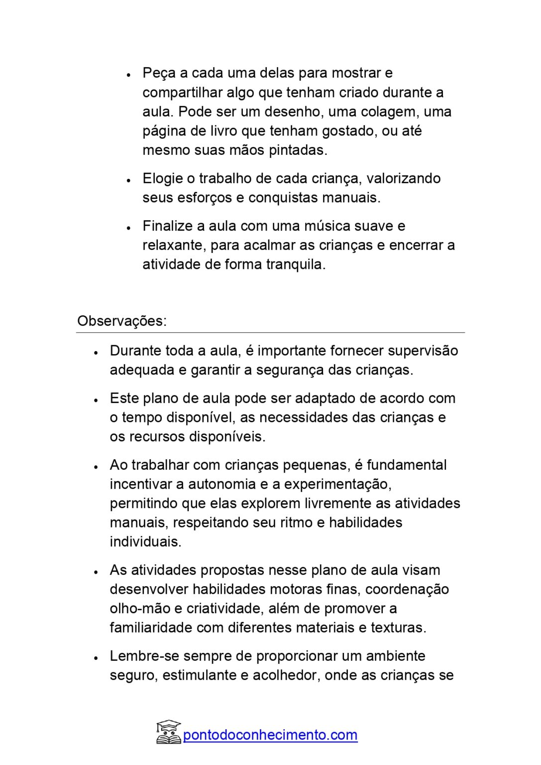 Plano De Aula Alinhado A BNCC EI02CG05 Desenvolver Progressivamente