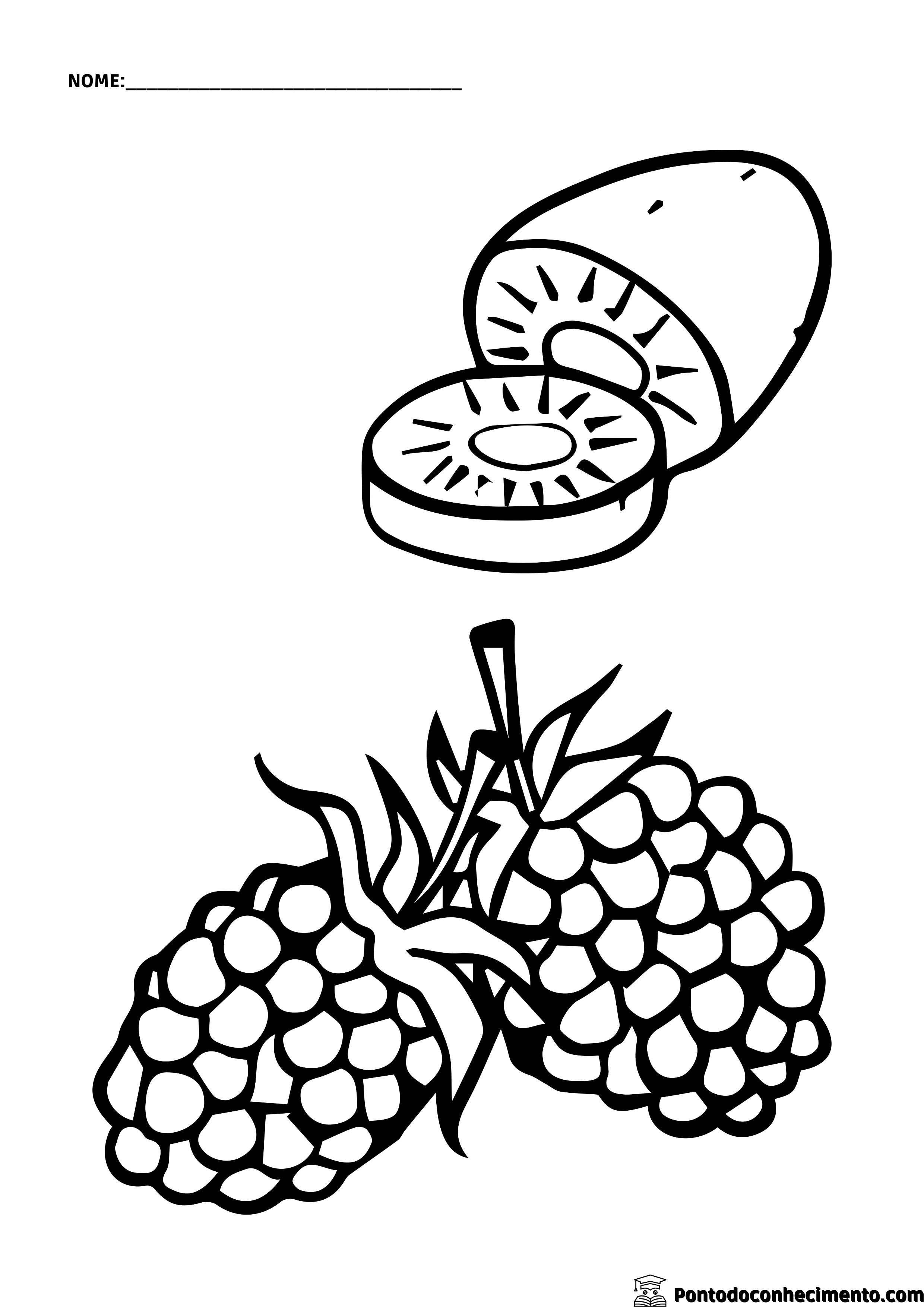 Ilustrações para colorir de Frutas e Hortaliças 01