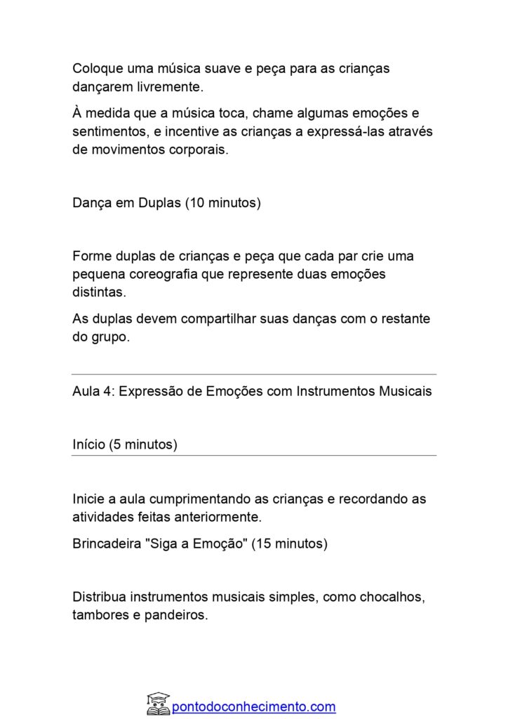 Plano de Ensino alinhado à BNCC EI03CG01 Ponto do Conhecimento