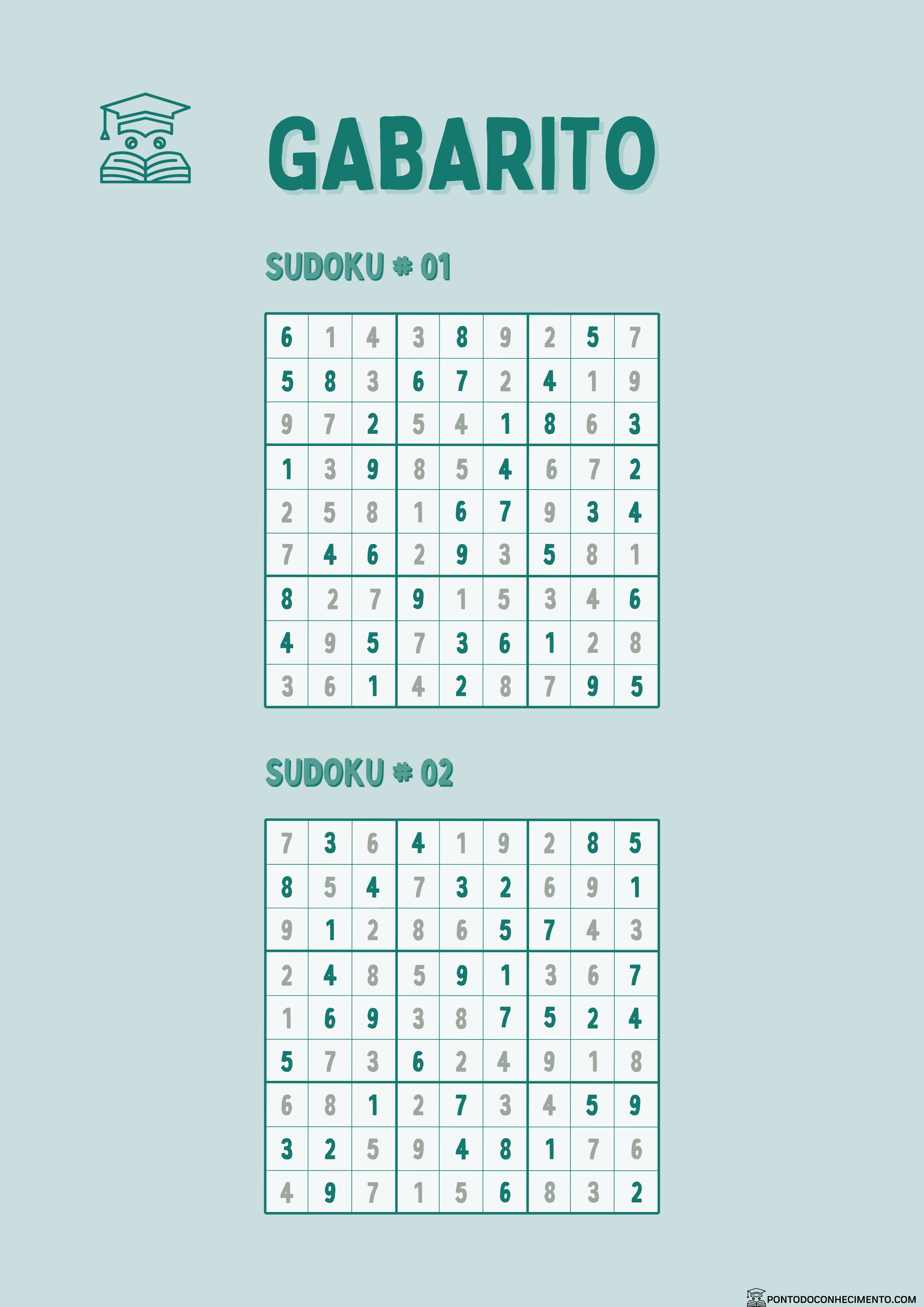 10 Atividades de Sudoku para imprimir