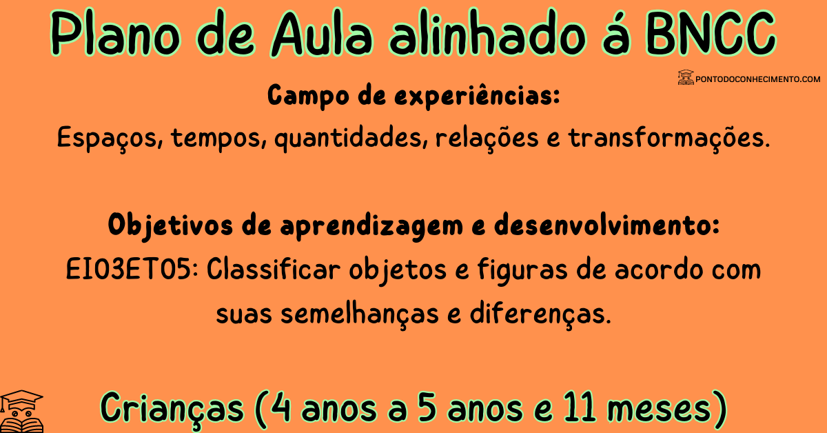 Plano de Aula - 3º Ano - Critérios para classificar objetos