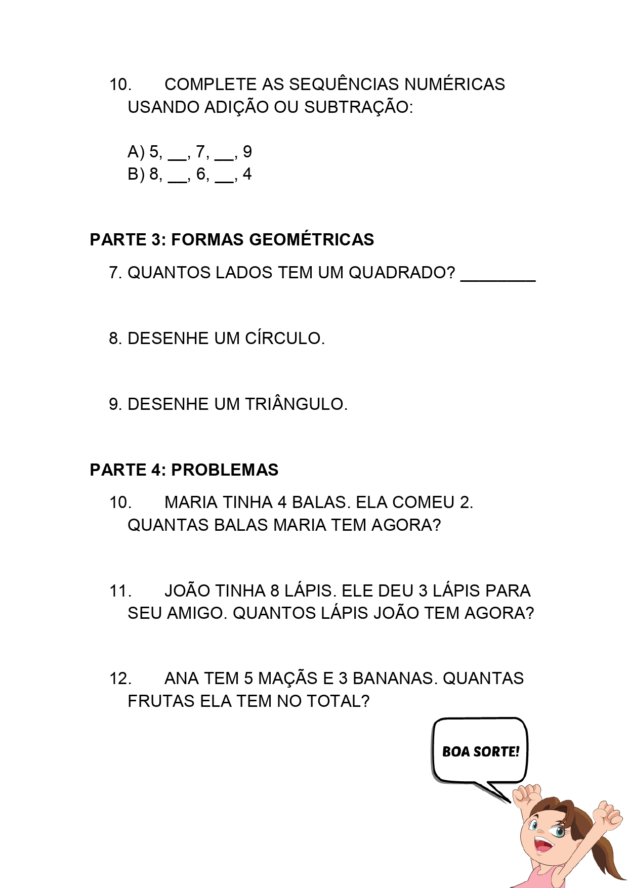 Avaliação de Matematica 2º ano