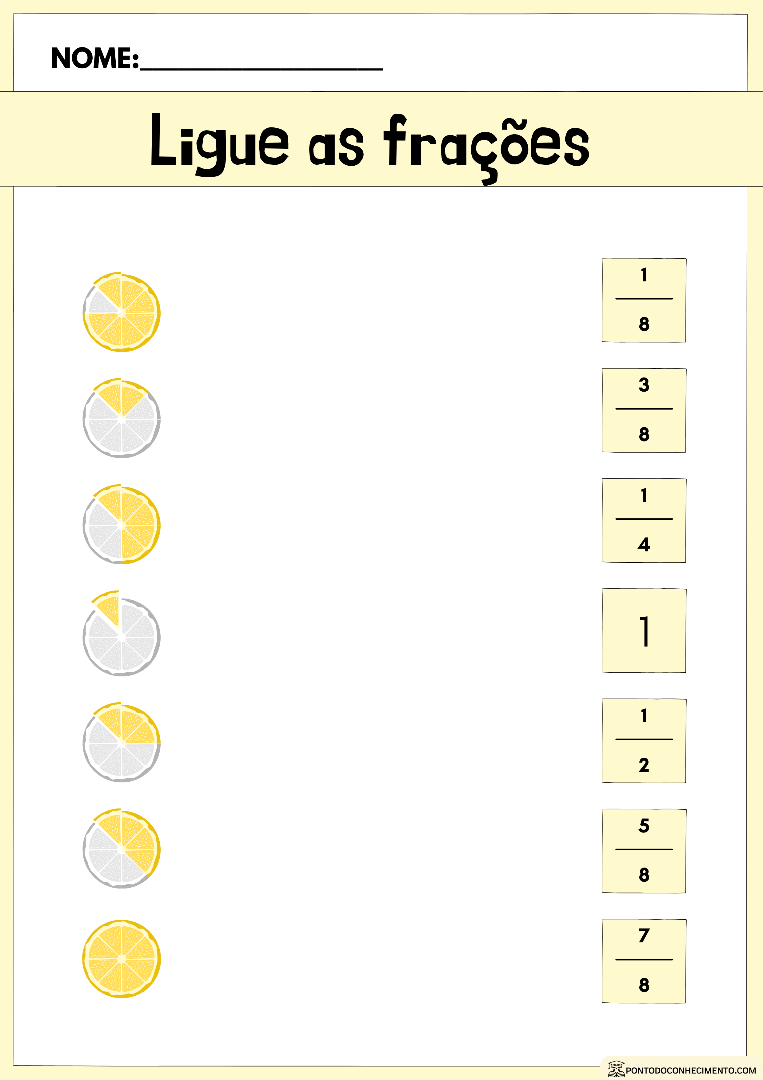 Matemática, Frações equivalentes, Atividades frações