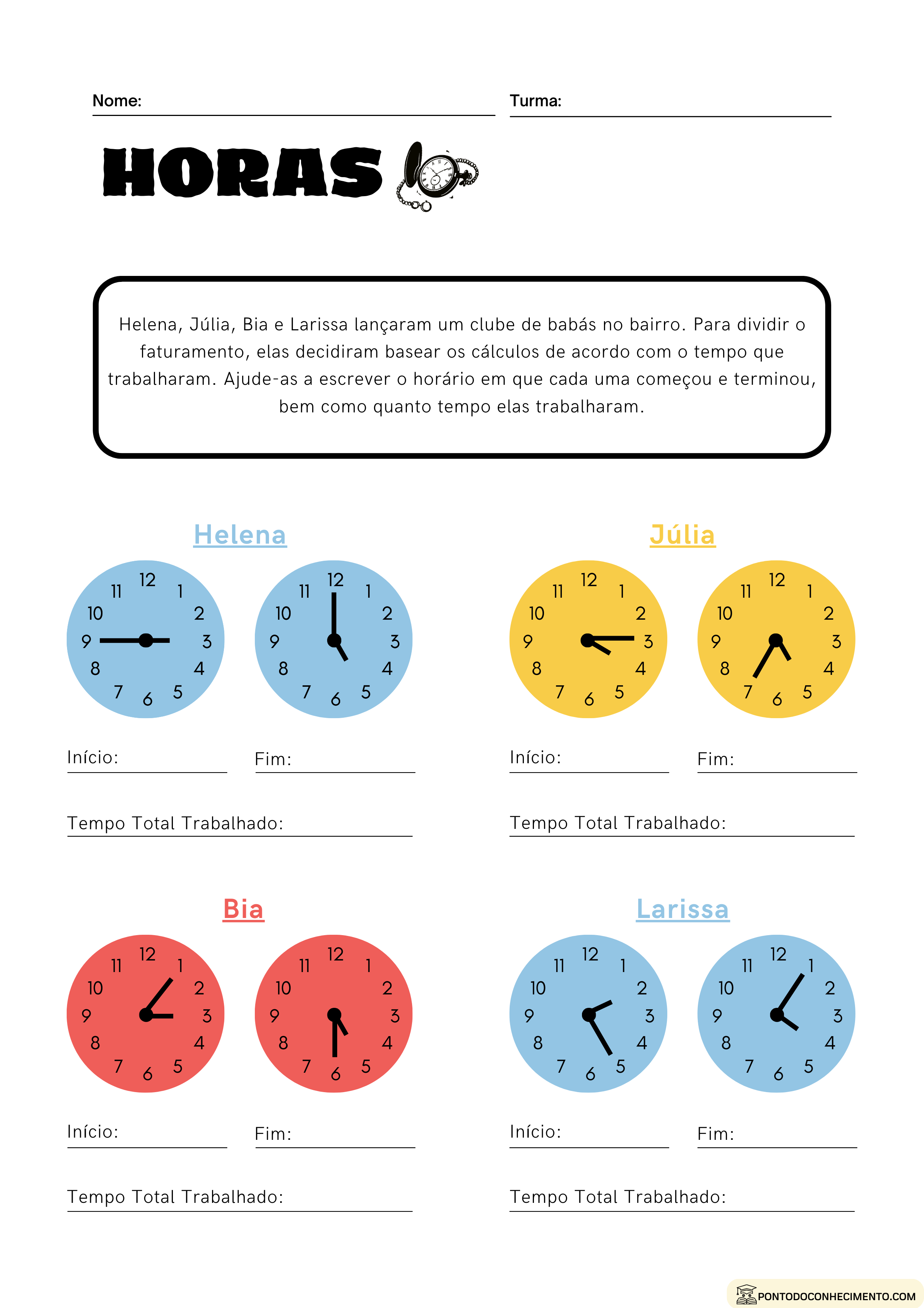 Matemática: Horas e minutos/relógio analógico/ Como ver as horas