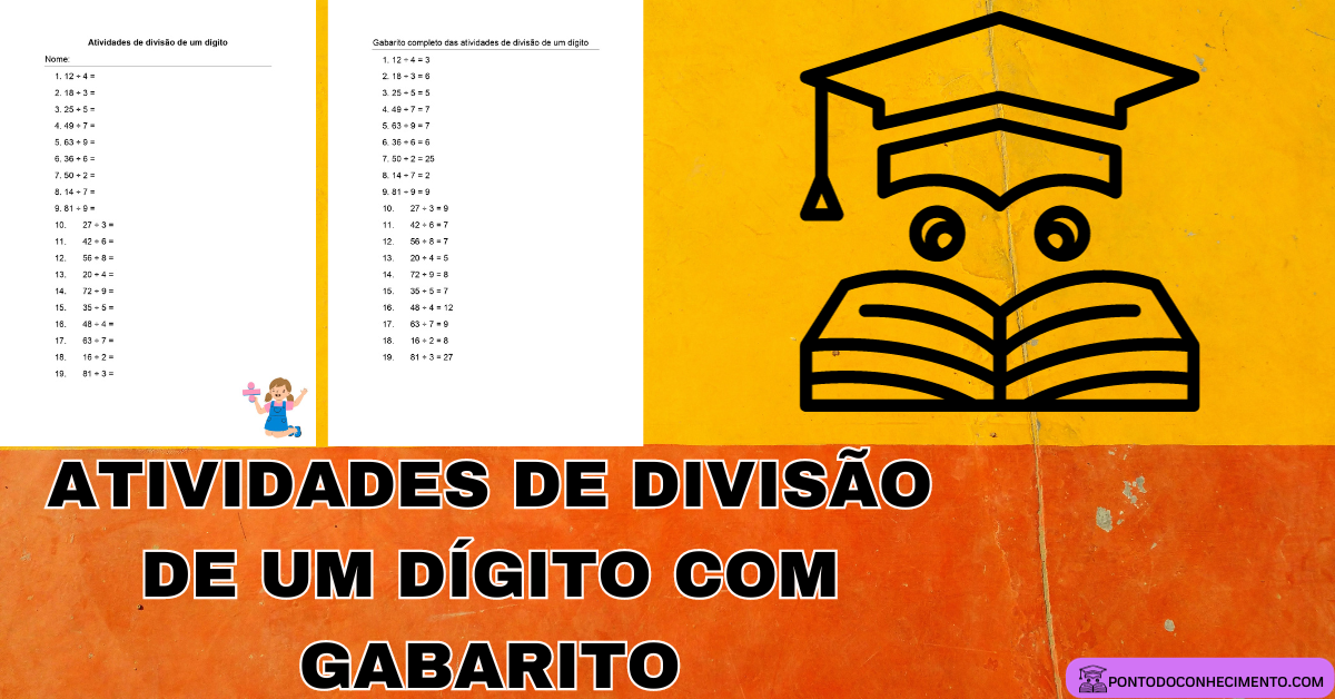 Atividades de matemática: Divisão - Ponto do Conhecimento