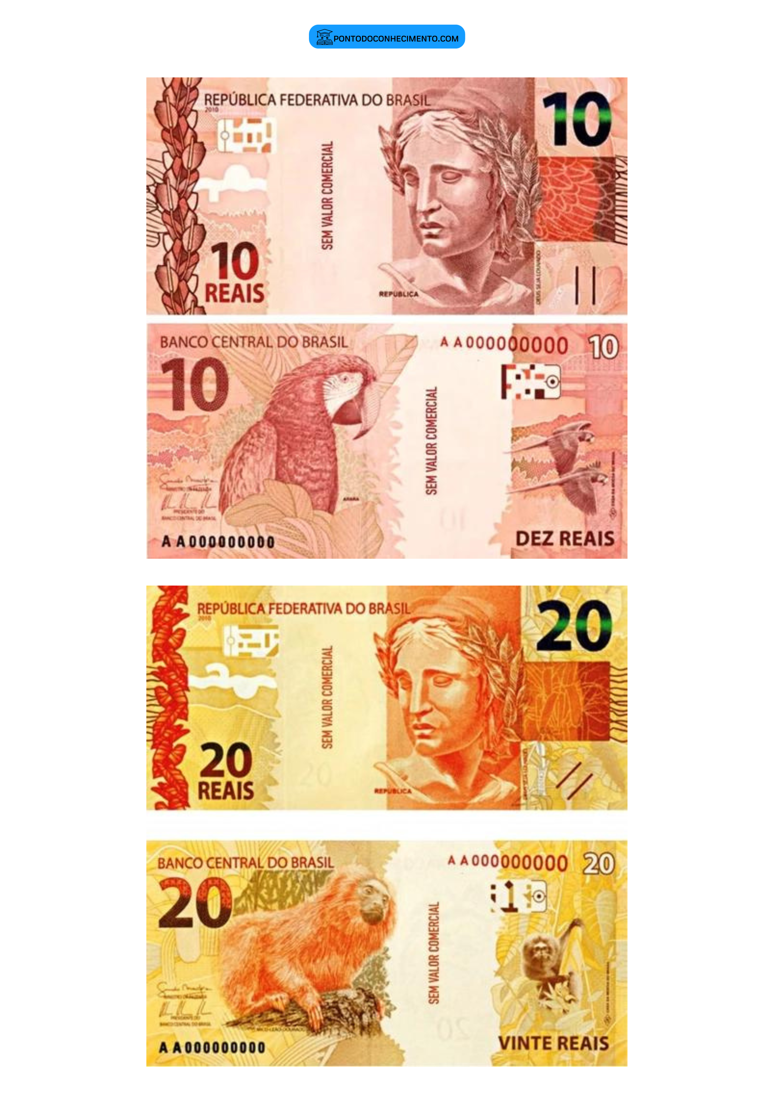 Cédulas e moedas brasileiras