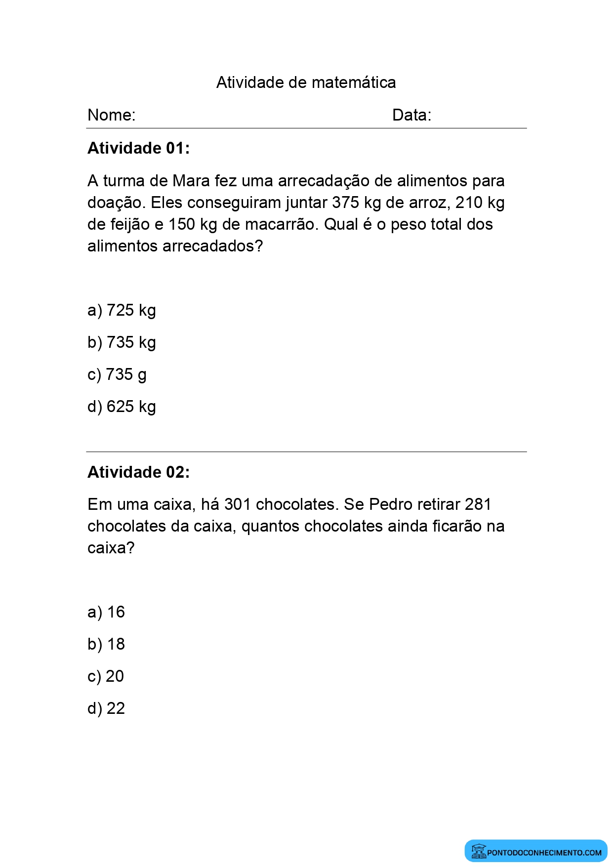 Avaliação Diagnóstica para o 4º Ano de Português