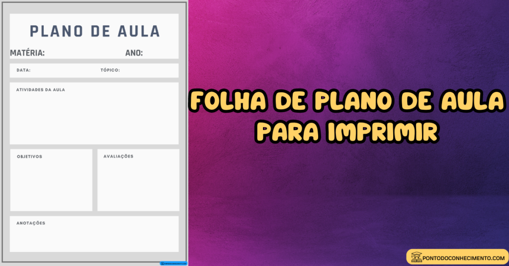 Arquivo De Folha De Plano De Aula Para Imprimir Ponto Do Conhecimento