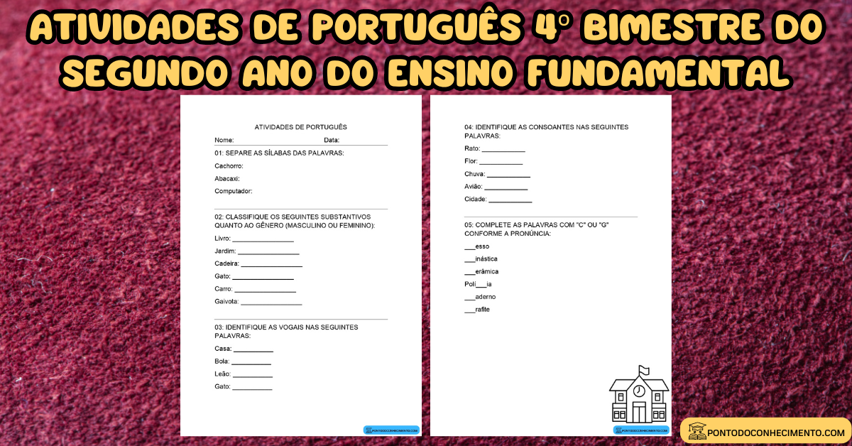 Atividades de português 4º bimestre do segundo ano do ensino