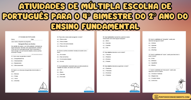 Arquivo de Fichas de avaliação de português para o 4º bimestre do 2º