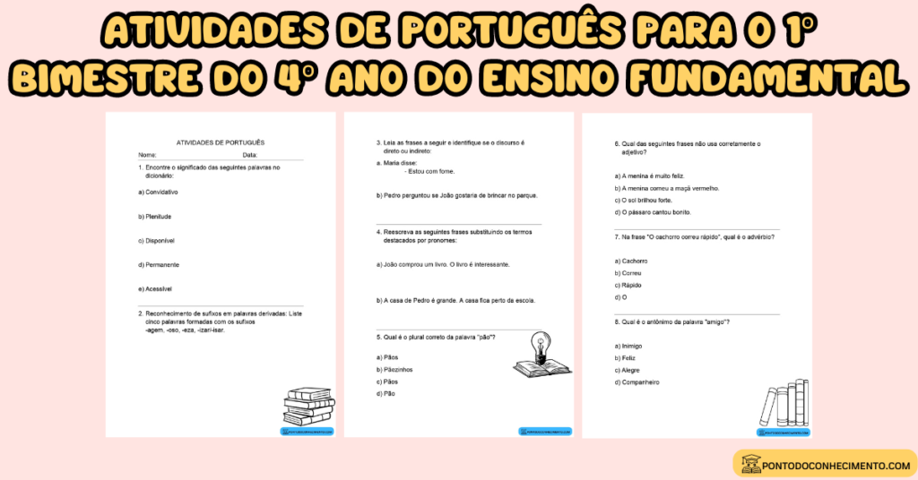 Arquivo de Atividades de língua portuguesa para o 1º bimestre do 4º ano