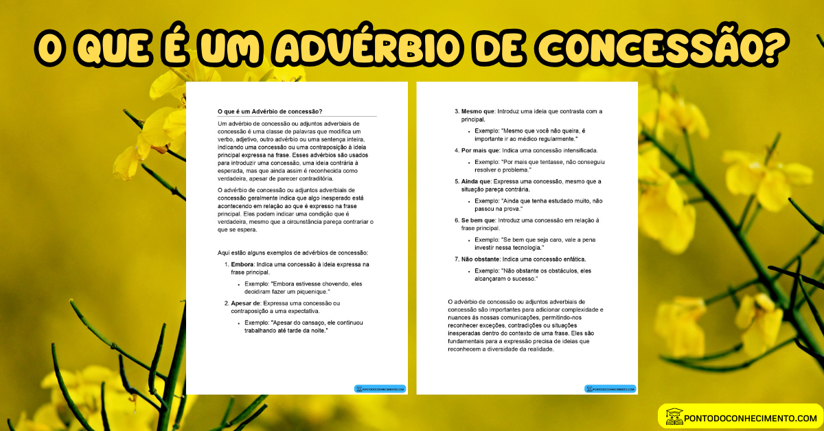 O que é um Advérbio de concessão? - Ponto do Conhecimento
