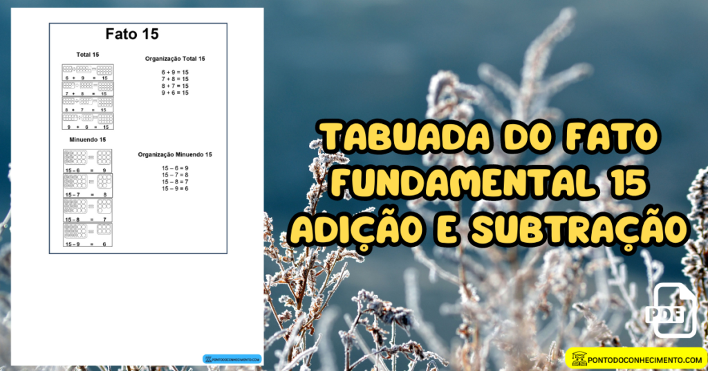 Arquivo de Tabuada do fato fundamental 15 adição e subtração Ponto do