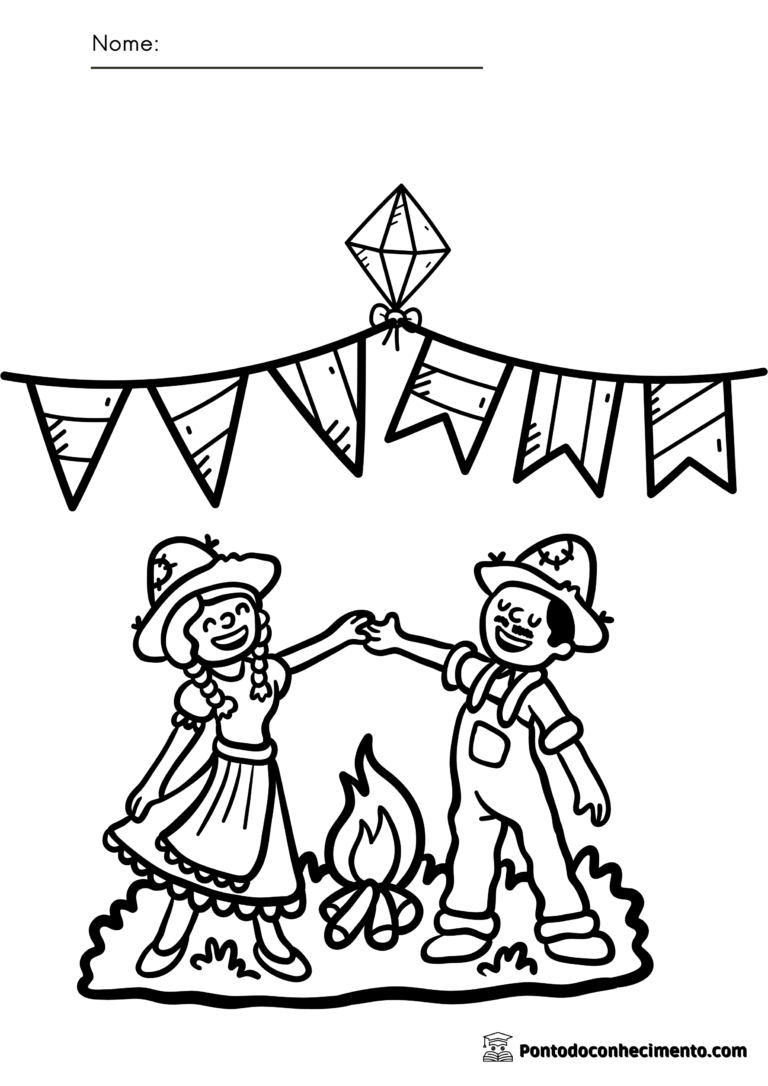 Atividade de festa junina: Atividade para colorir - Ponto do Conhecimento