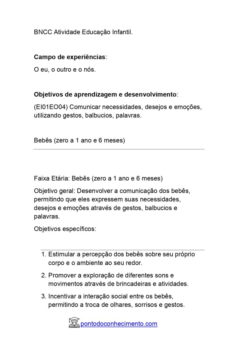 Atividade Da Bncc Ei01eo04 O Eu O Outro E O Nós Comunicar Necessidades Desejos E Emoções 2433