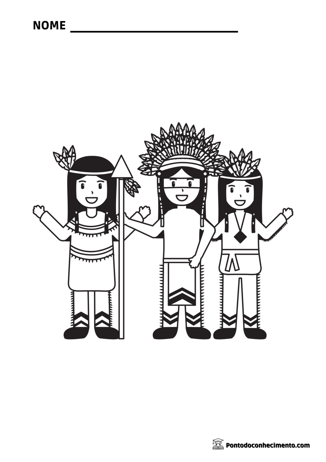 Dia dos Povos Indígenas: Desenhos para colorir. - Ponto do Conhecimento