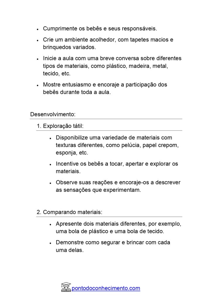 Plano De Aula Alinhado A BNCC EI01ET05: Manipular Materiais Diversos E ...