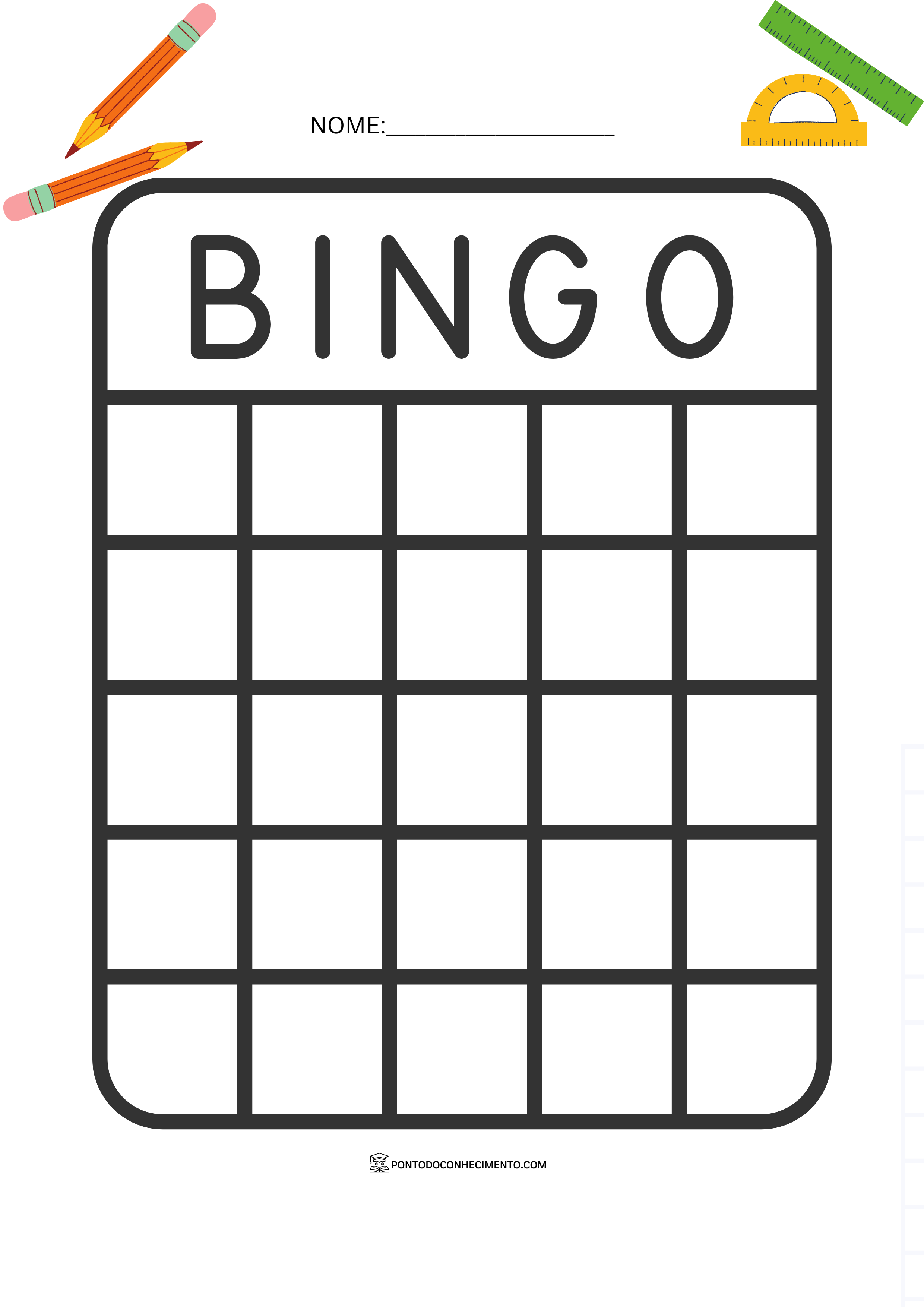 Modelos De Cartelas De Bingo Escolar Para Imprimir Ponto Do Conhecimento