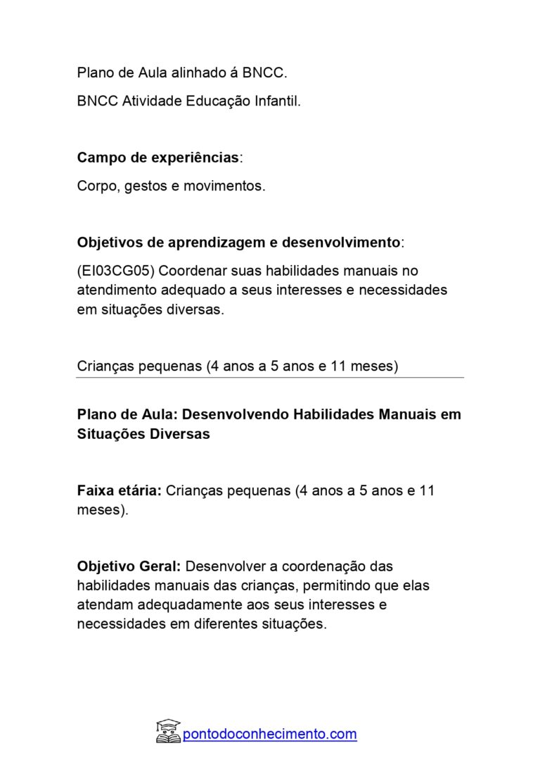 Guia De Atividades Com Base Na Bncc Ei Cg Ponto Do Conhecimento