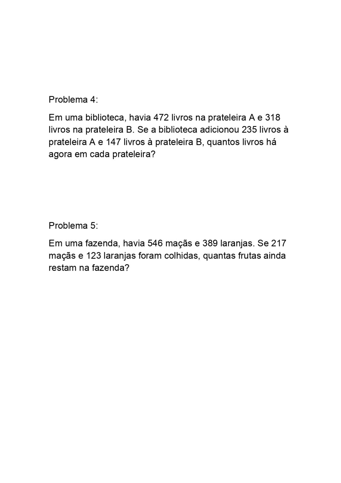 Atividades Prontas De Adição E Subtração Para O 3° E 4° Ano Do Ensino Fundamental Com Respostas 7485