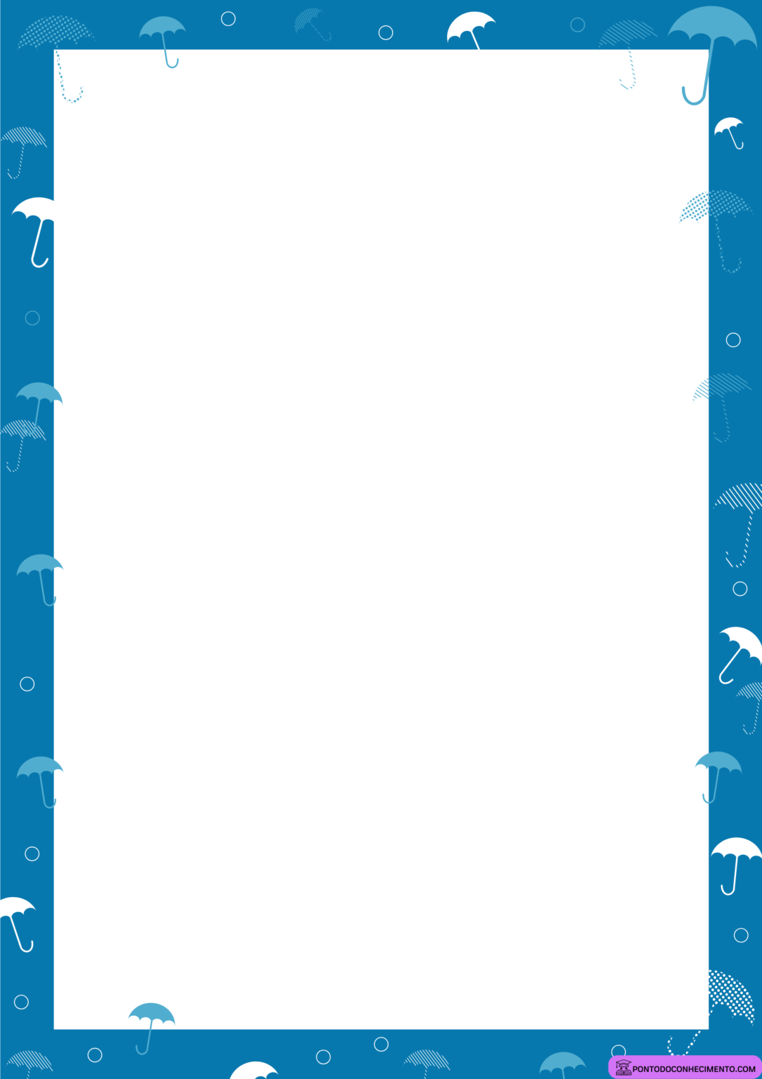 Papel A4 decorado com margens temáticas para imprimir - Ponto do ...