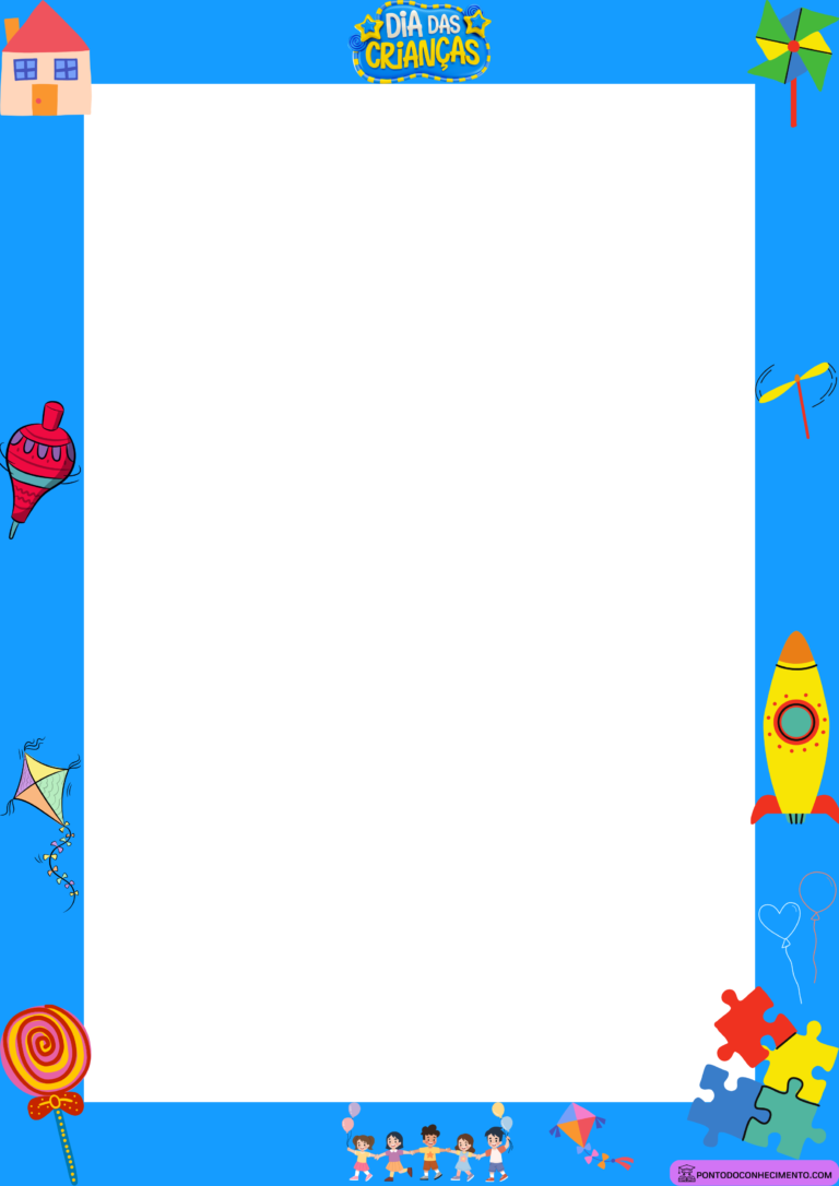 Papel A4 decorado com margens temáticas para imprimir - Ponto do ...