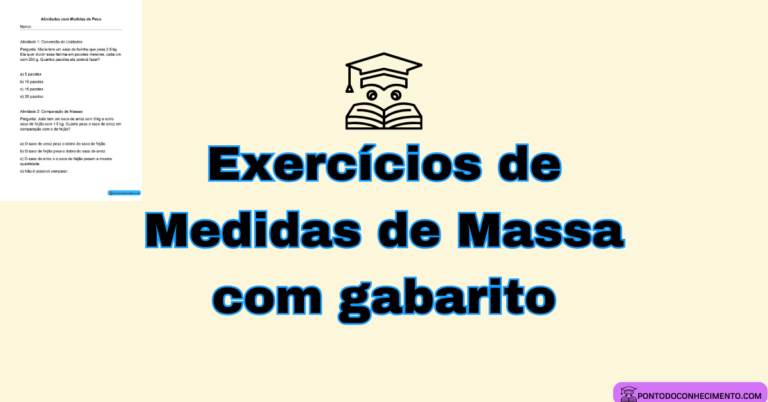 Arquivo De Exercícios De Medidas De Massa Com Gabarito Ponto Do