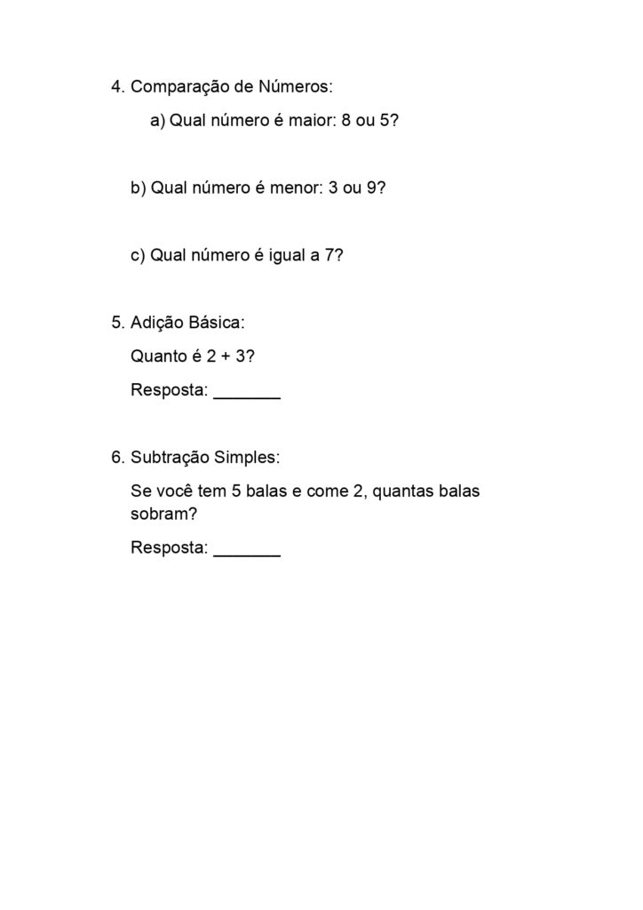 Atividades De Matemática Para O 1º Ano Do Ensino Fundamental Ponto Do Conhecimento