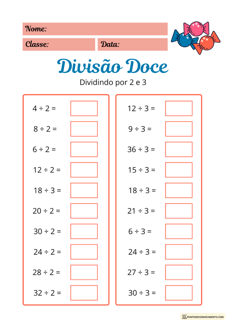 Divisão por 2 e 3 - Ponto do Conhecimento