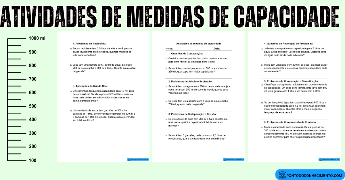 Você está visualizando atualmente Atividades de medidas de capacidade