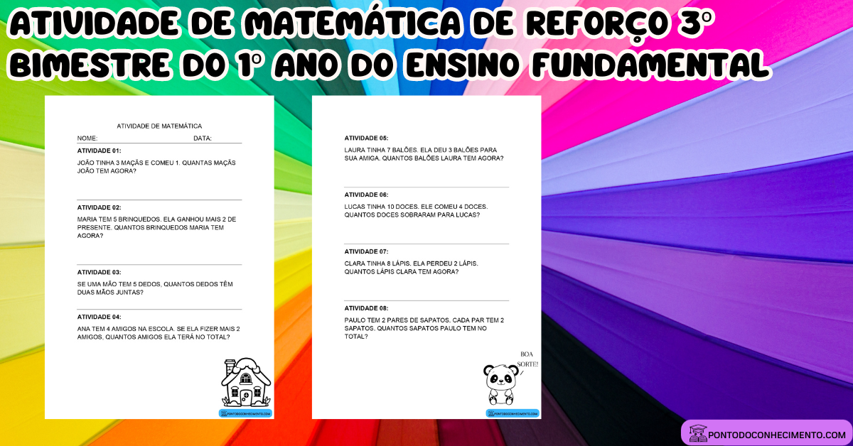 Você está visualizando atualmente Atividade de matemática de reforço 3º bimestre do 1º ano do ensino fundamental