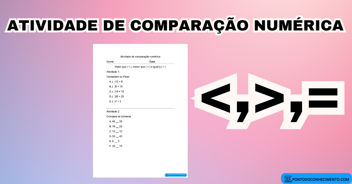 Você está visualizando atualmente Atividade de comparação numérica