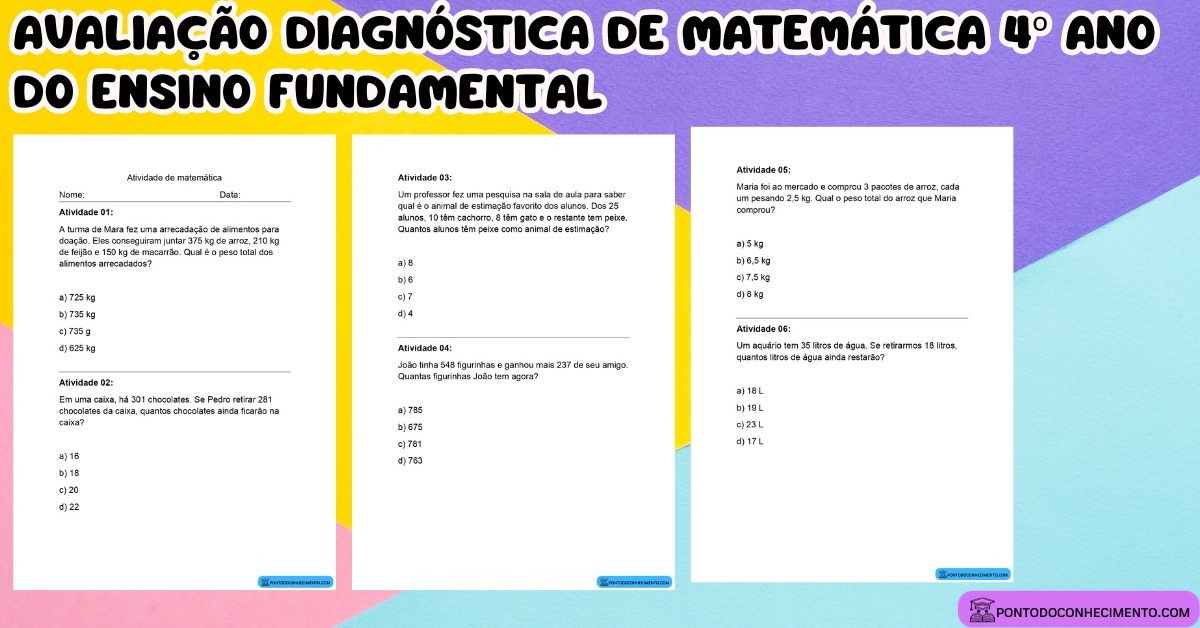 Avaliação Diagnóstica para o 4º Ano de Matemática