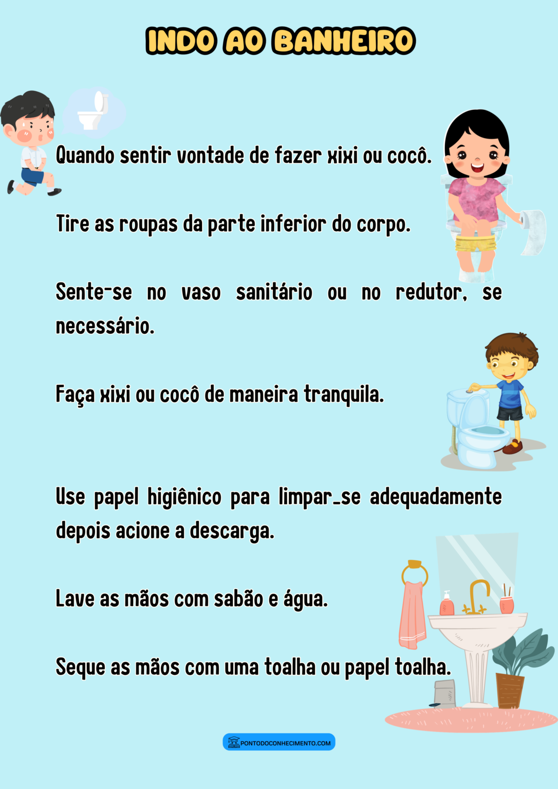 Cartilha como usar o banheiro - Ponto do Conhecimento